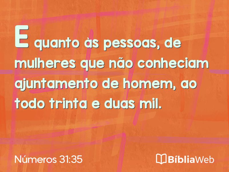 Números 31:35 em imagem para compartilhar