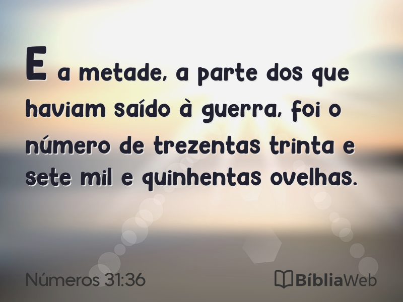 Números 31:36 em imagem para compartilhar