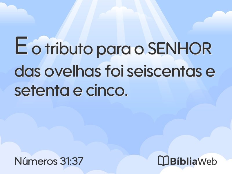 Números 31:37 em imagem para compartilhar