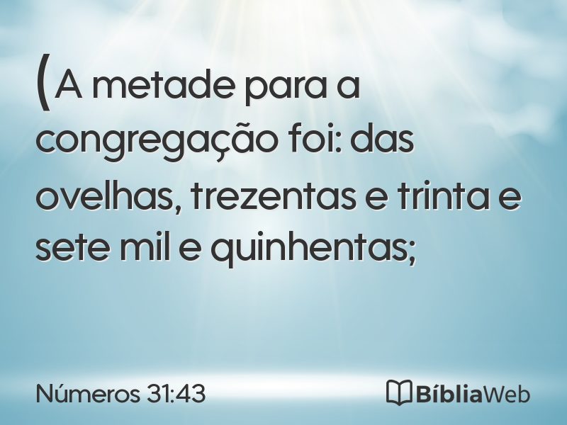 Números 31:43 em imagem para compartilhar