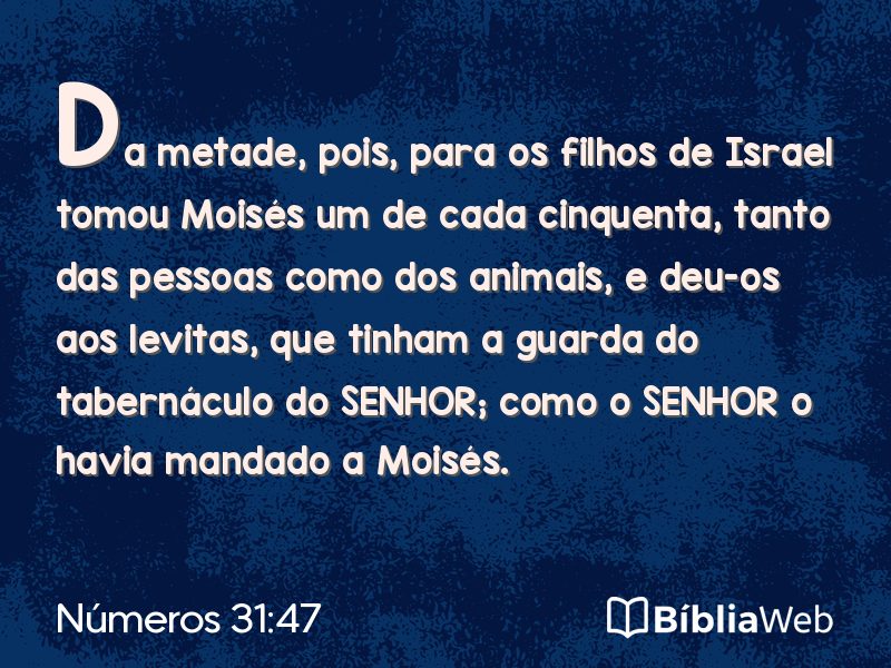 Números 31:47 em imagem para compartilhar