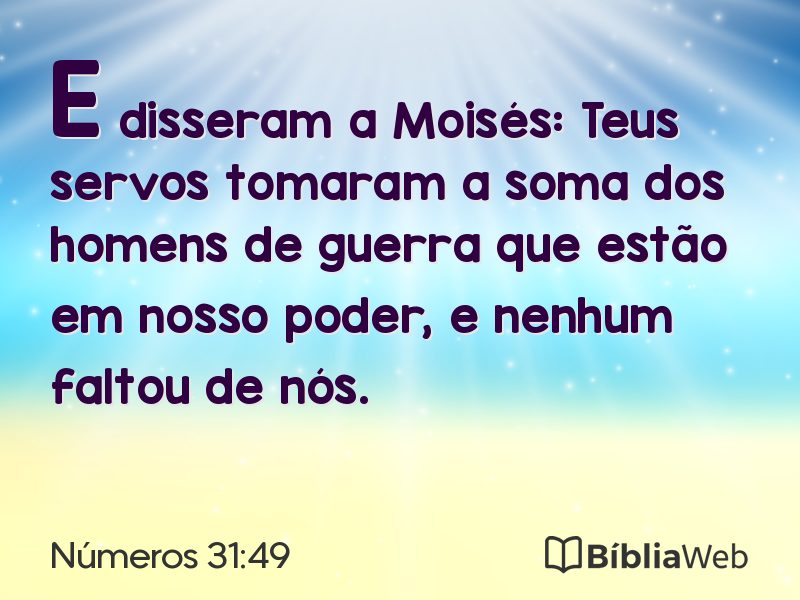 Números 31:49 em imagem para compartilhar
