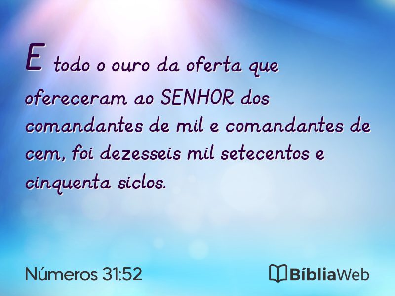 Números 31:52 em imagem para compartilhar