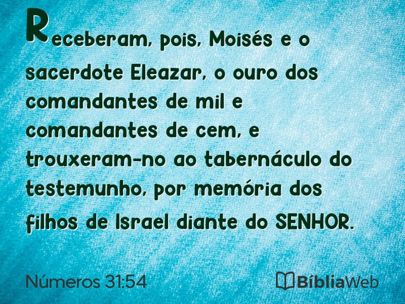 Números 31:54 em imagem para compartilhar