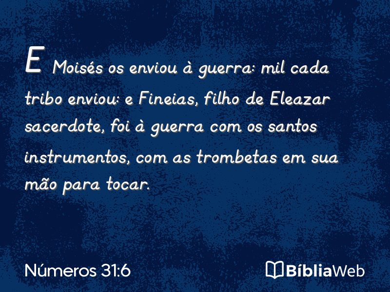 Números 31:6 em imagem para compartilhar