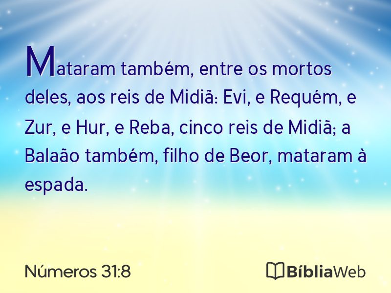 Números 31:8 em imagem para compartilhar