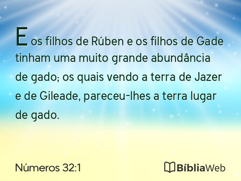 Números 32:1 em imagem para compartilhar