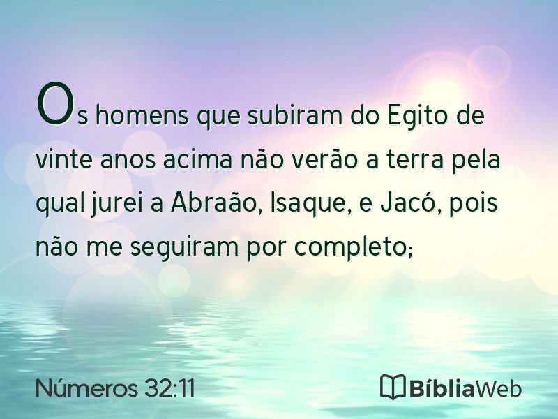 Números 32:11 em imagem para compartilhar