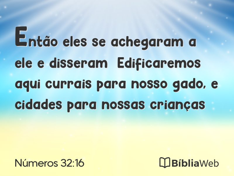 Números 32:16 em imagem para compartilhar