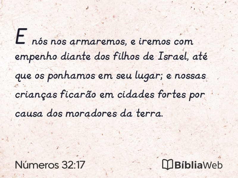 Números 32:17 em imagem para compartilhar