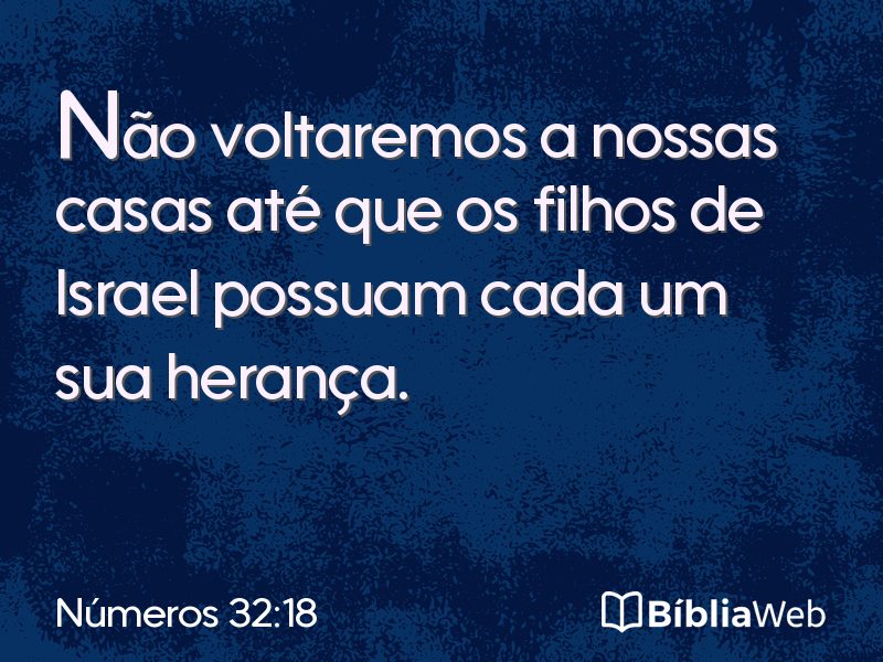 Números 32:18 em imagem para compartilhar
