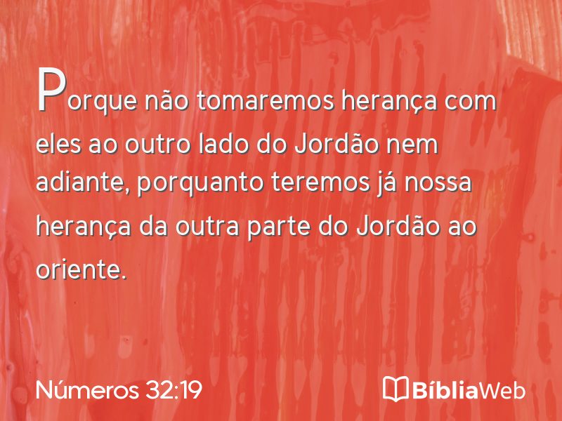 Números 32:19 em imagem para compartilhar