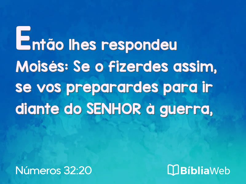 Números 32:20 em imagem para compartilhar