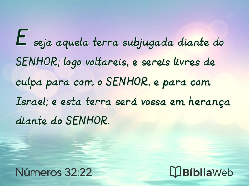 Números 32:22 em imagem para compartilhar
