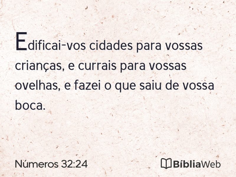 Números 32:24 em imagem para compartilhar