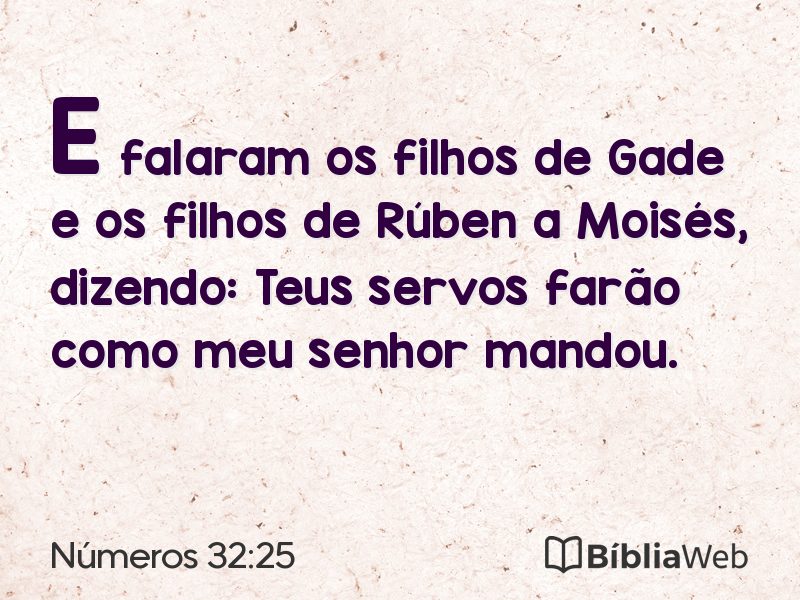 Números 32:25 em imagem para compartilhar