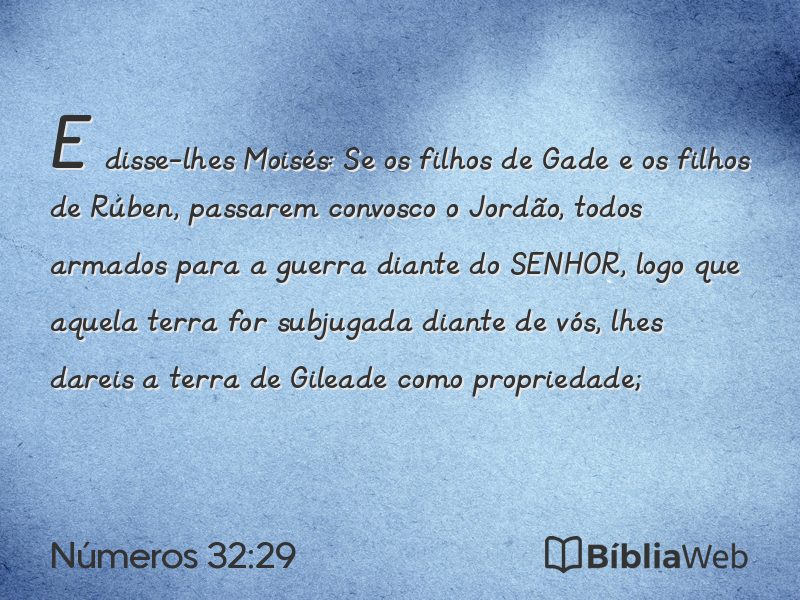 Números 32:29 em imagem para compartilhar
