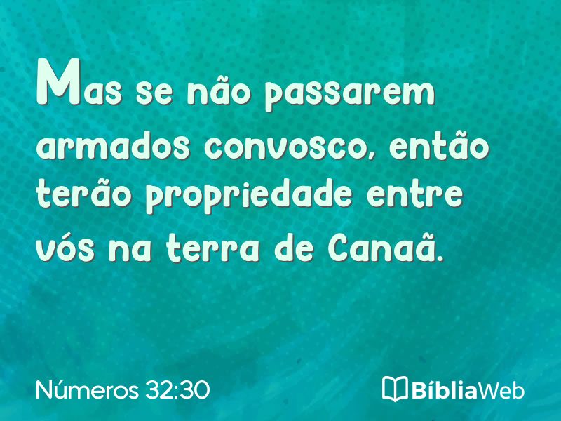 Números 32:30 em imagem para compartilhar