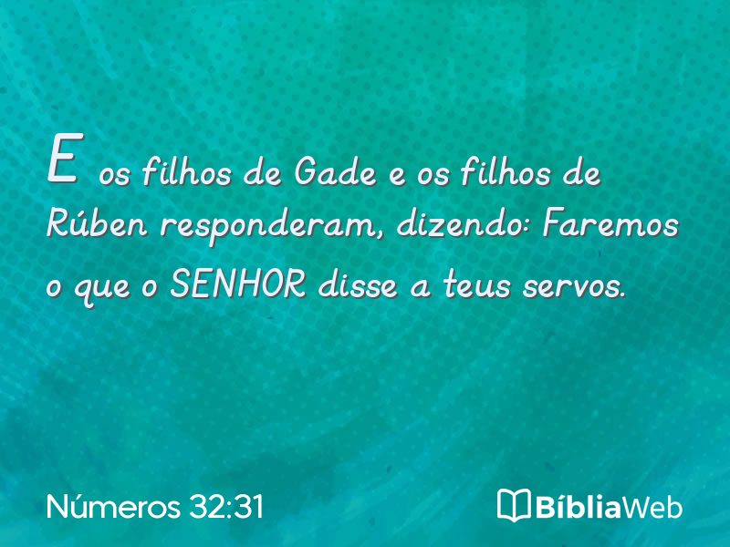 Números 32:31 em imagem para compartilhar