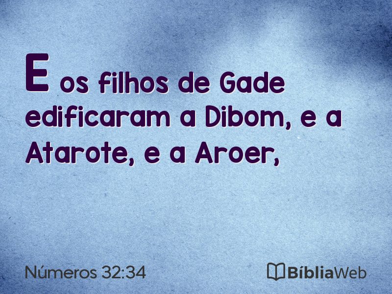 Números 32:34 em imagem para compartilhar