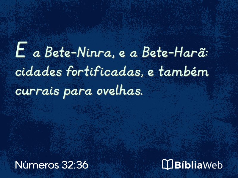 Números 32:36 em imagem para compartilhar