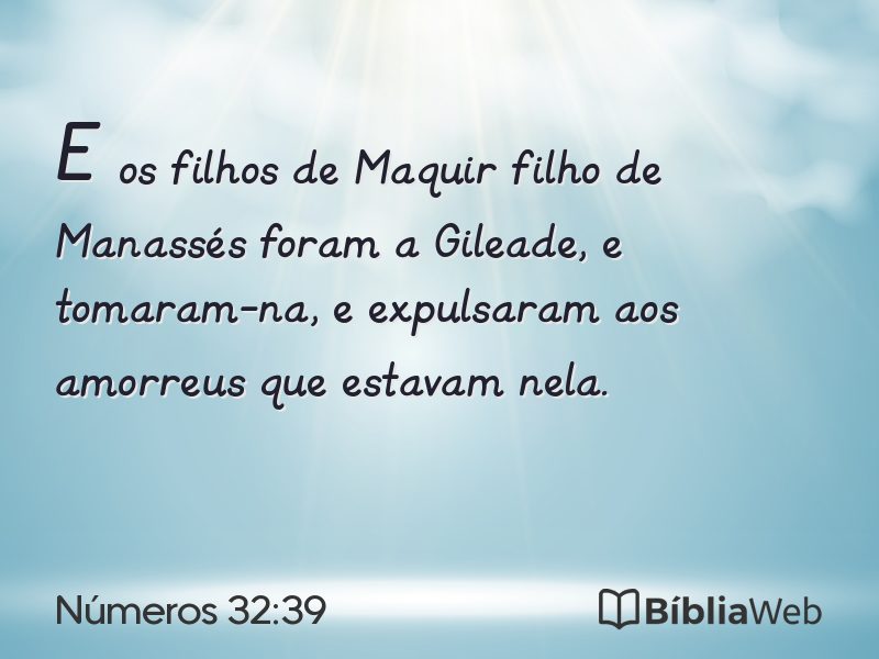 Números 32:39 em imagem para compartilhar