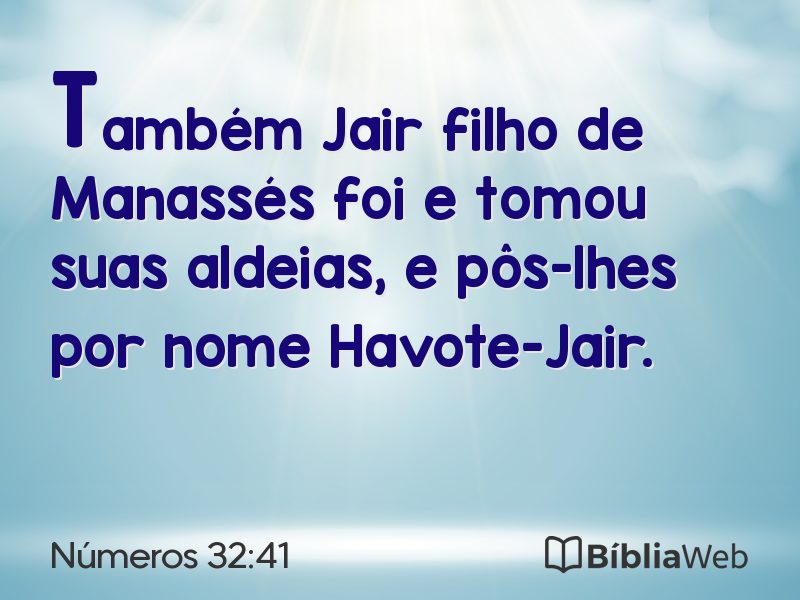 Números 32:41 em imagem para compartilhar