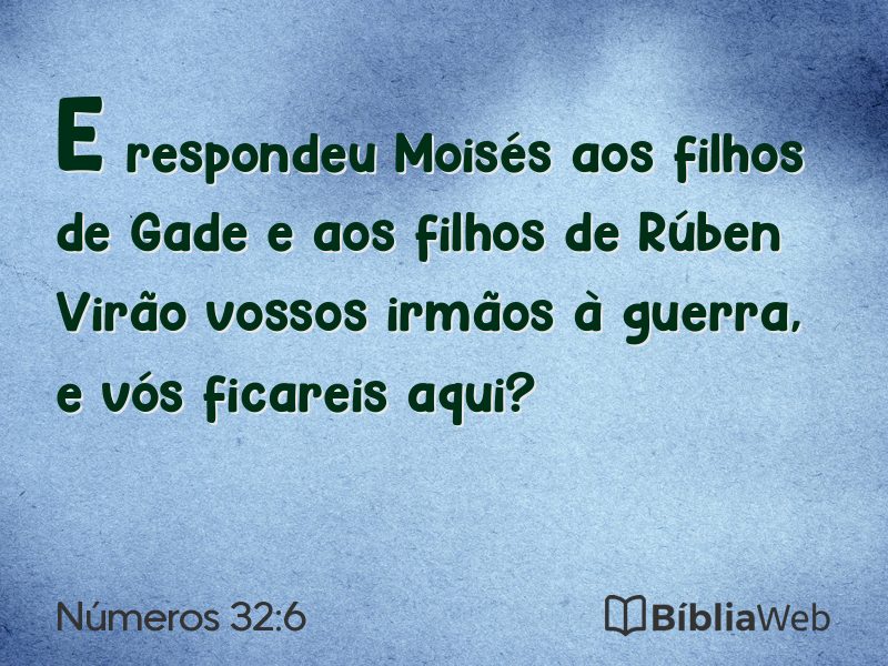 Números 32:6 em imagem para compartilhar