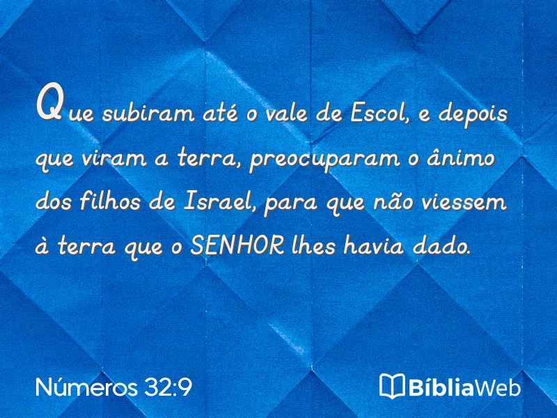 Números 32:9 em imagem para compartilhar