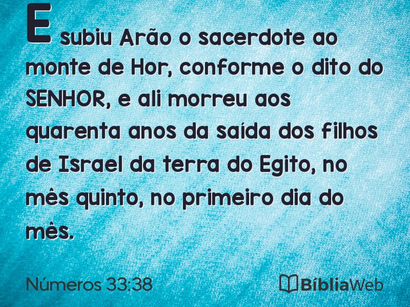Números 33:38 em imagem para compartilhar