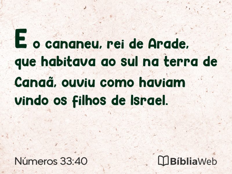 Números 33:40 em imagem para compartilhar