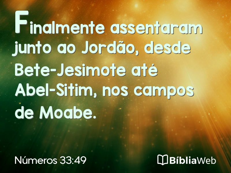 Números 33:49 em imagem para compartilhar