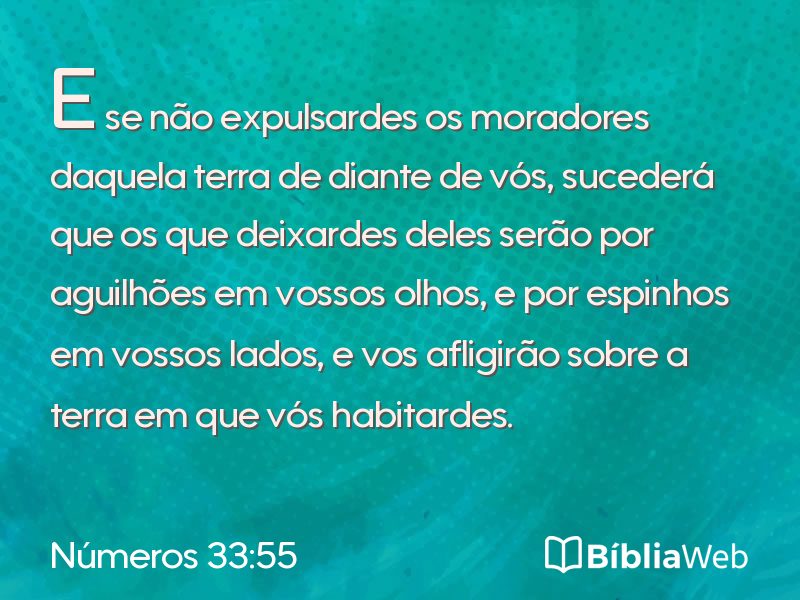 Números 33:55 em imagem para compartilhar