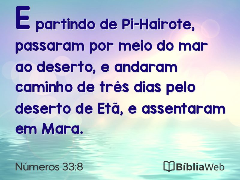 Números 33:8 em imagem para compartilhar