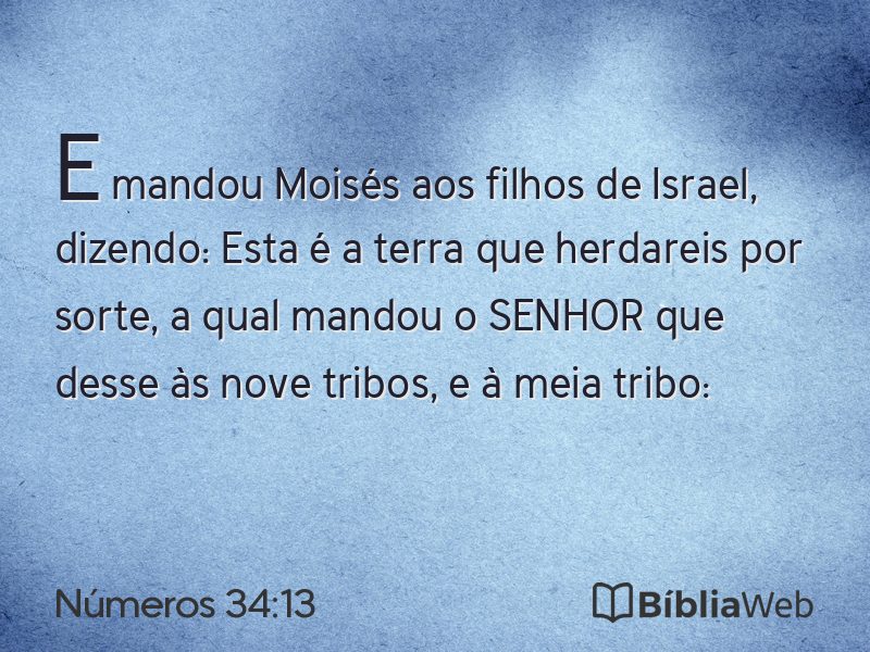 Números 34:13 em imagem para compartilhar