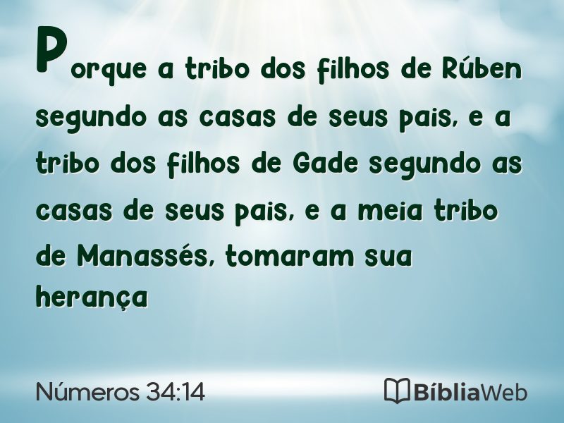 Números 34:14 em imagem para compartilhar
