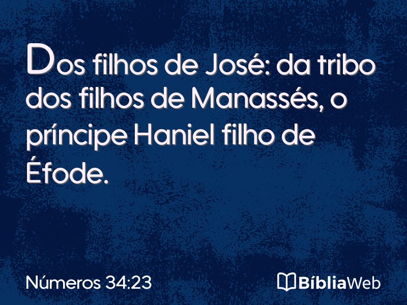 Números 34:23 em imagem para compartilhar