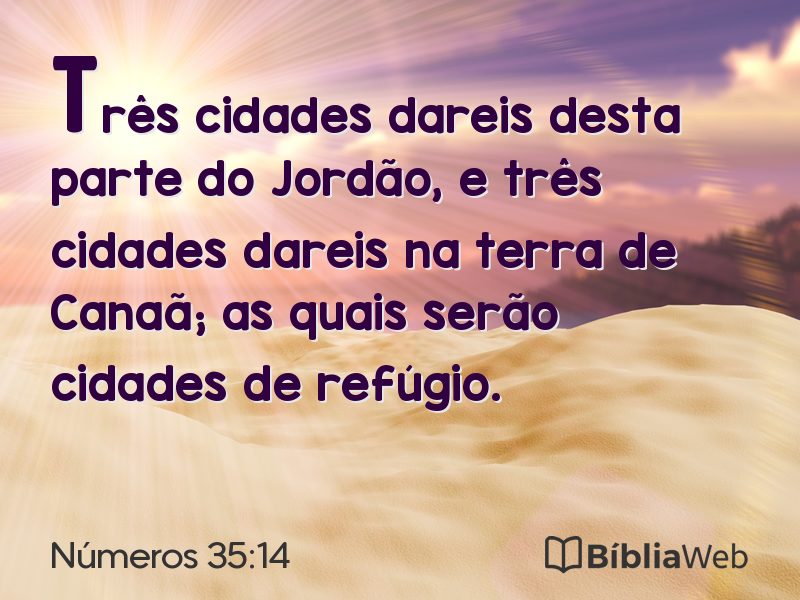 Números 35:14 em imagem para compartilhar