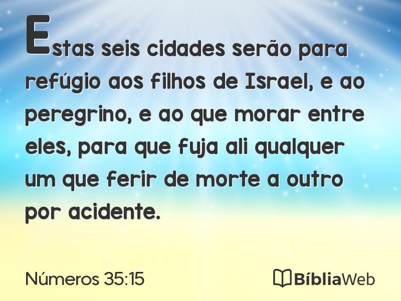 Números 35:15 em imagem para compartilhar