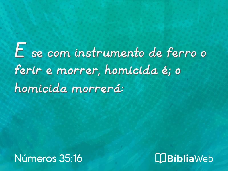 Números 35:16 em imagem para compartilhar