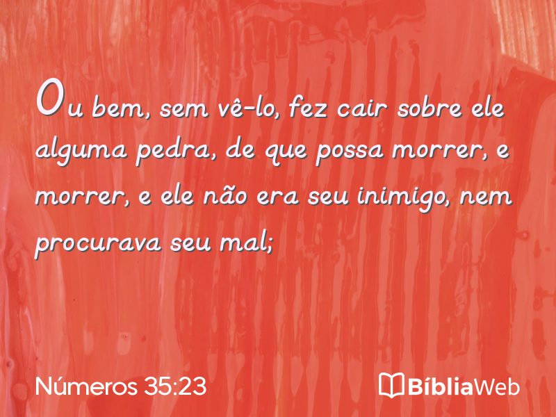 Números 35:23 em imagem para compartilhar