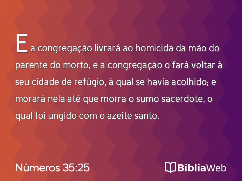 Números 35:25 em imagem para compartilhar