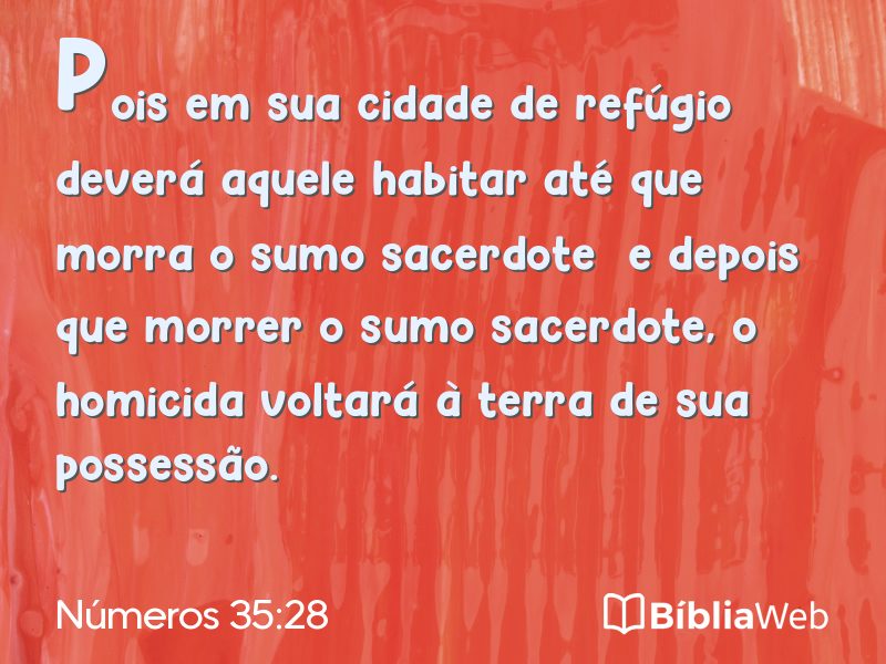 Números 35:28 em imagem para compartilhar