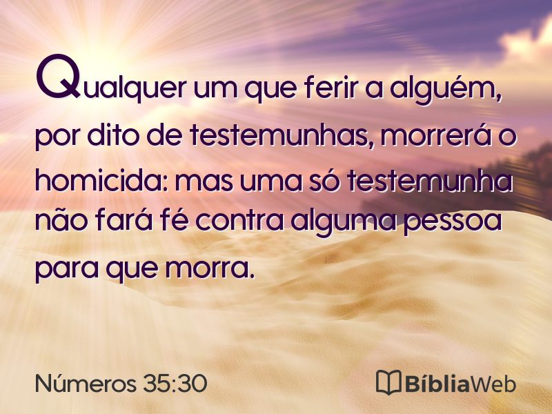 Números 35:30 em imagem para compartilhar