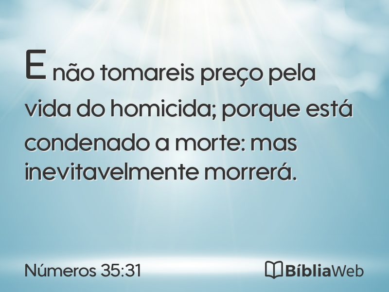 Números 35:31 em imagem para compartilhar