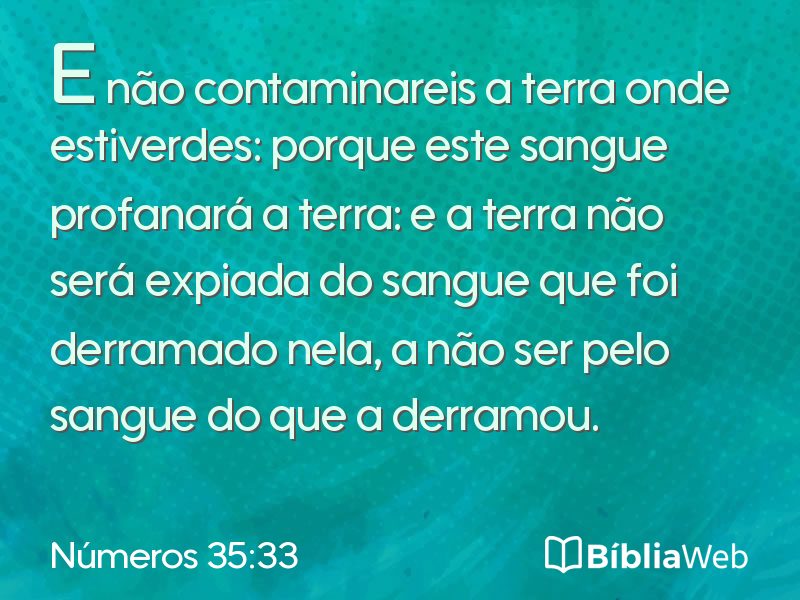 Números 35:33 em imagem para compartilhar