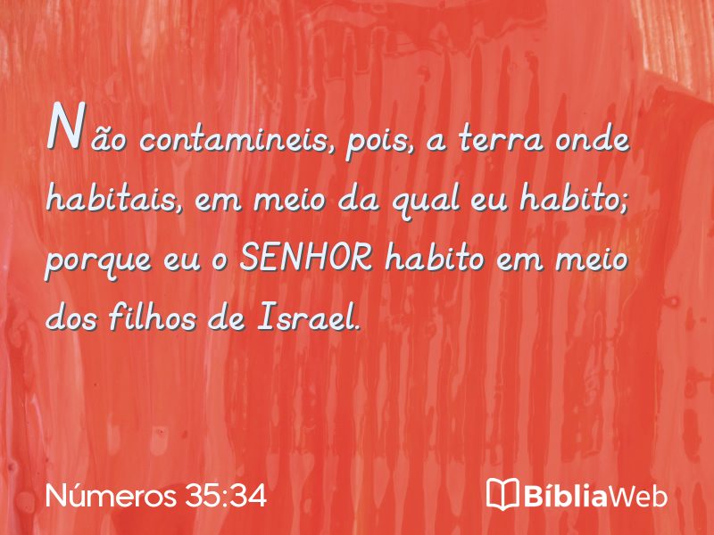 Números 35:34 em imagem para compartilhar
