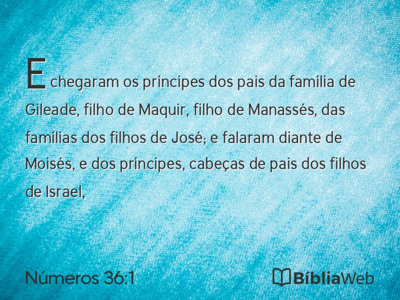 Números 36:1 em imagem para compartilhar