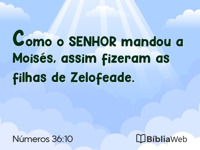 Números 36:10 em imagem para compartilhar