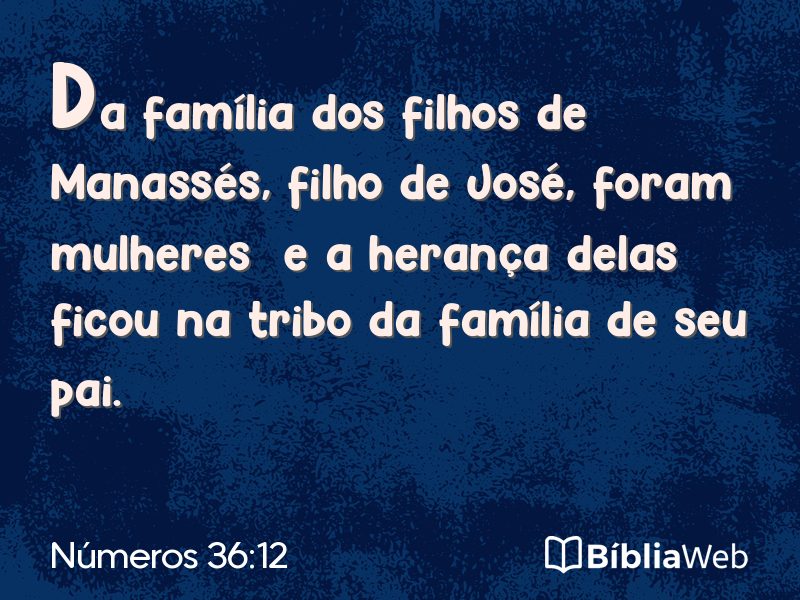 Números 36:12 em imagem para compartilhar